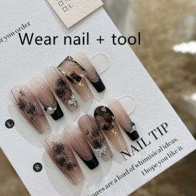 Handmade Long Camellia Girl Nail Tip (Option: Wear A Plus Tool-M)