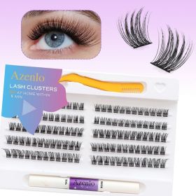 Eyelash Extension Kit Single Box 120 Pieces Eyelash Cluster Kit Eyelash Bonding and Sealing Waterproof Eyelash Tweezers DIY Eyelash Extension Kit (Color: 10)